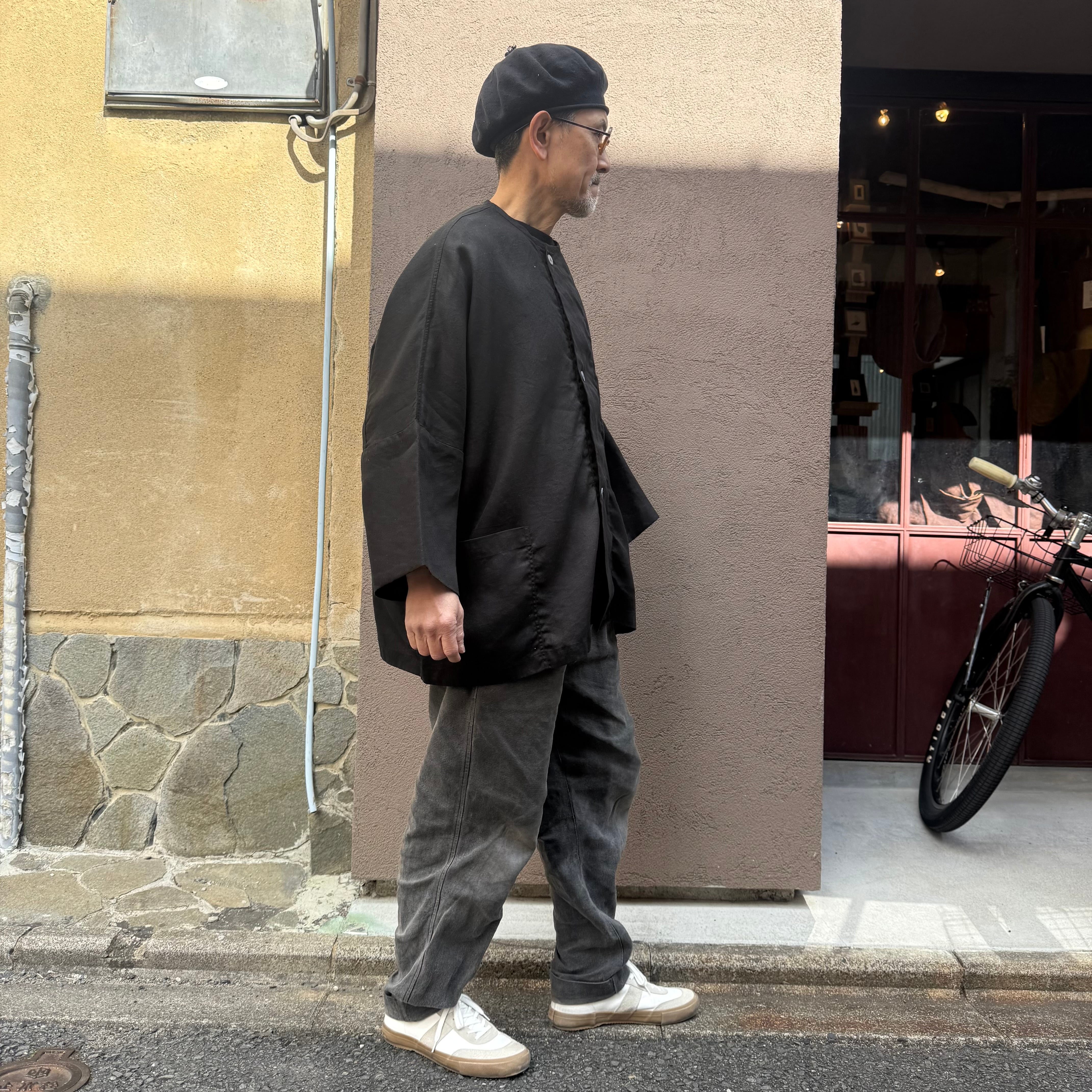 MITTAN JK-68 さざ波大麻ワイドジャケット 黒 | Routes*Roots