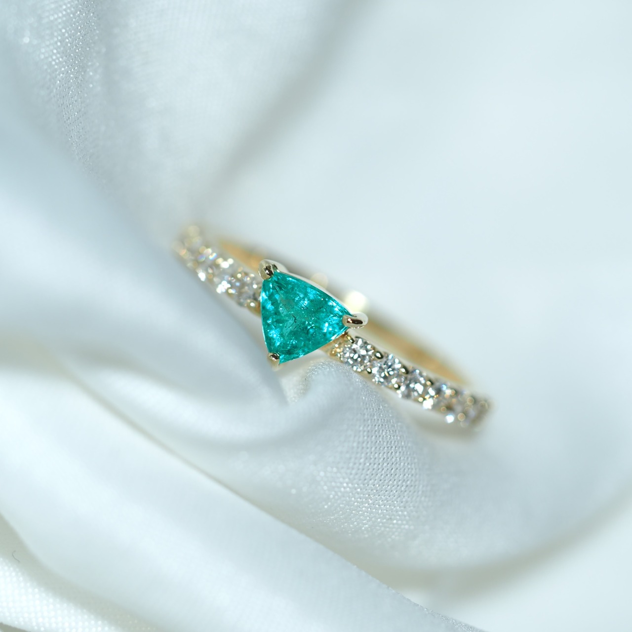 パライバトルマリン ブラジル産 リング 0.323ct D0.37ct k18