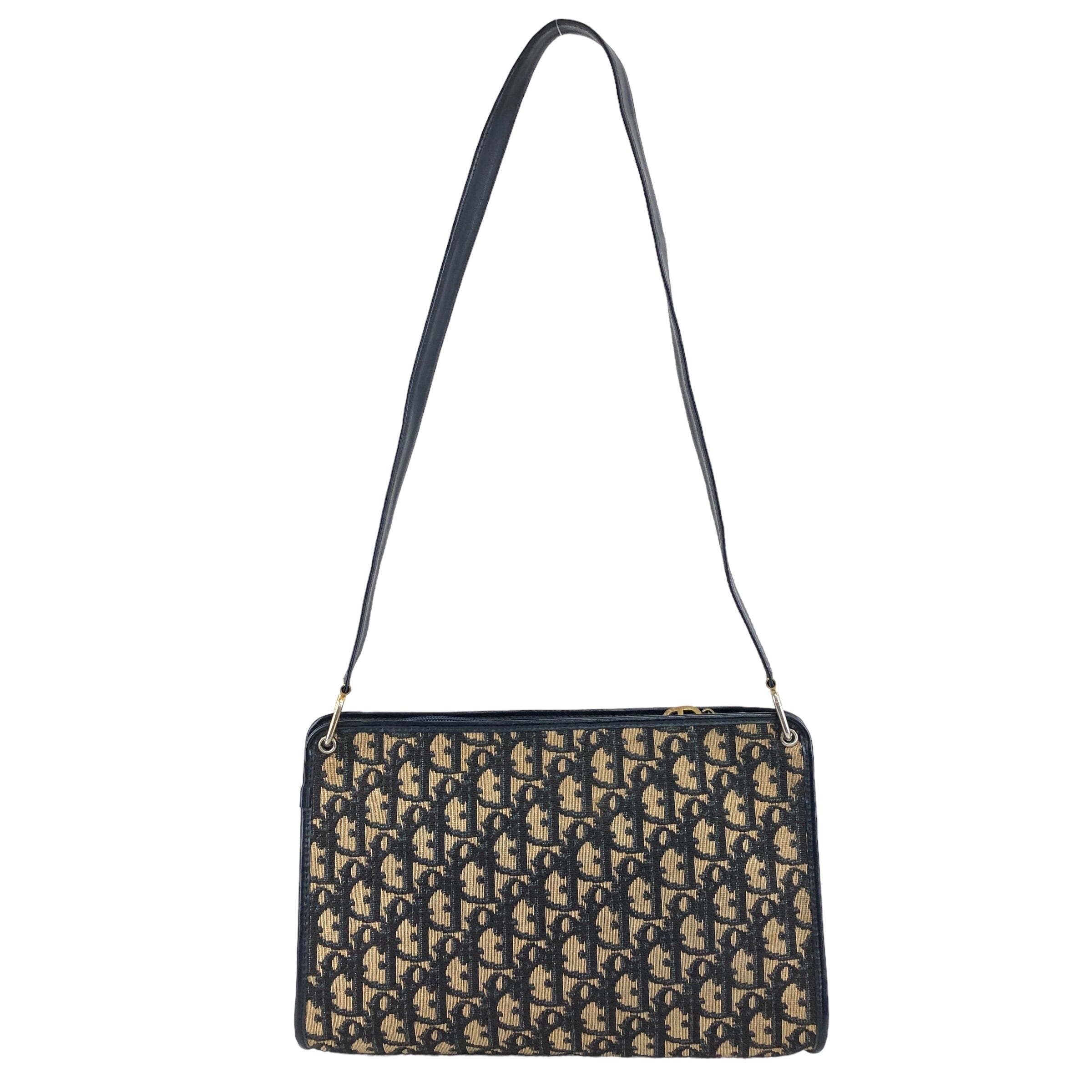 ディオール Dior ショルダーバッグ トロッター ポシェット ヴィンテージ ネイビー Christian Dior クリスチャン ディオール トロッター ショルダーバッグ