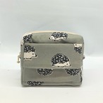 ポケットティッシュケース付き　スクエアポーチ　ハリネズミ｜とりさん工房ーかわいいハンドメイドポーチ