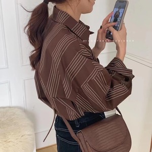 ドロップショルダー ストライプシャツ　AJ2205-1136