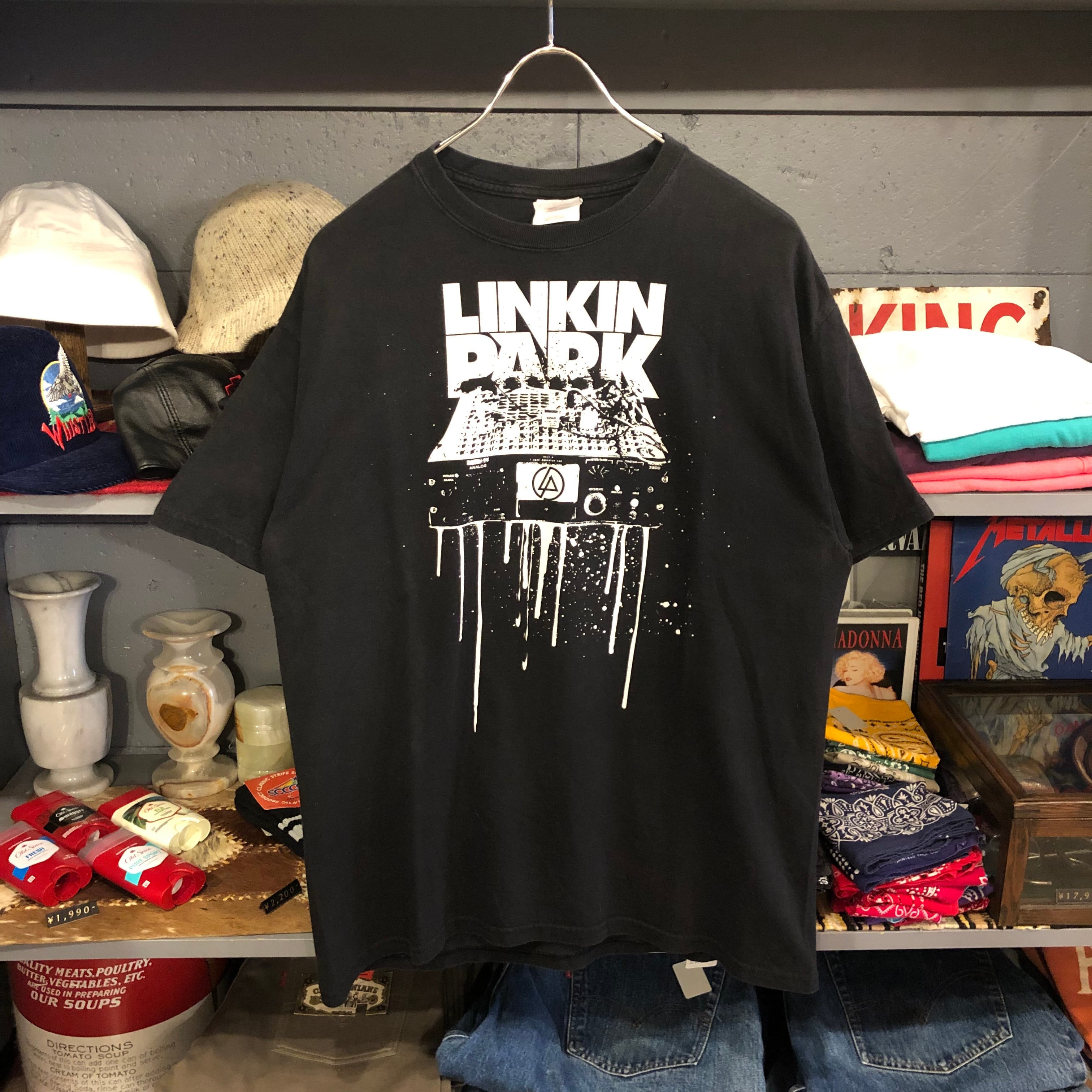 悶絶00s◎Linkin Park 総柄Tシャツ◎デッドストック◎着丈75