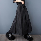 異素材 切替 アシンメトリー スカート  00379