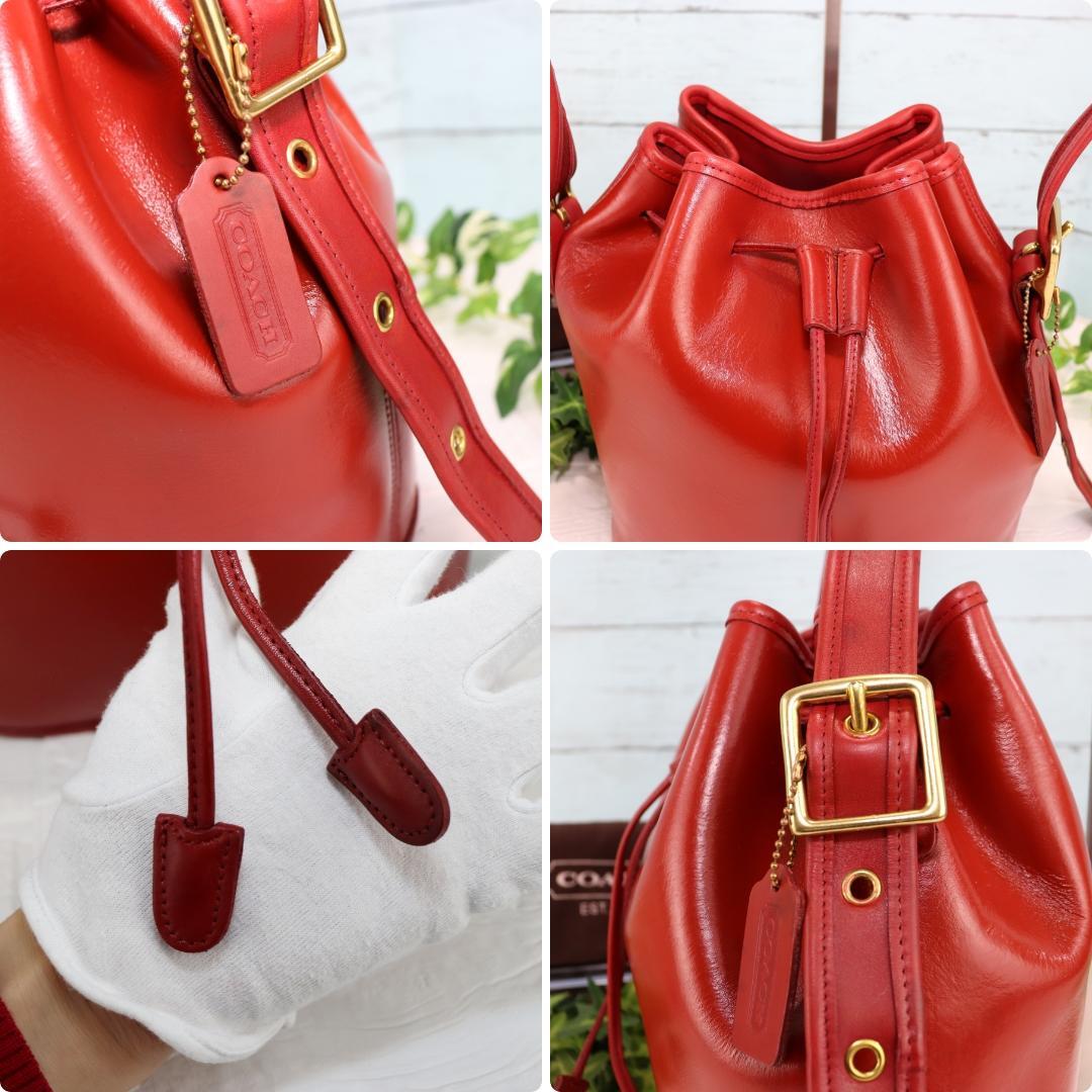 TKP　　OLD COACH  本革ショルダーバッグ　巾着型　美品 美品 COACH コーチ 本革 巾着型ショルダーバッグ ポシェット ミニ