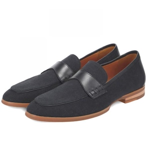 Canvas Coin Loafers　Black