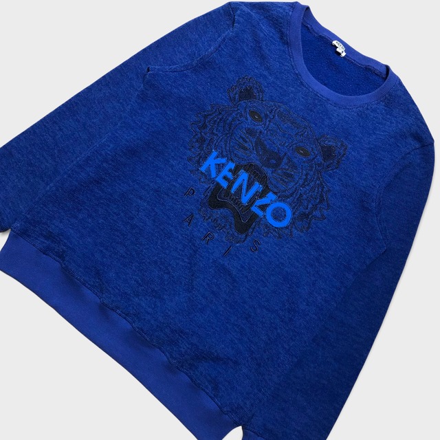 最強刺繍デザイン【KENZO】タイガー刺繍スウェットトレーナー　ブルー