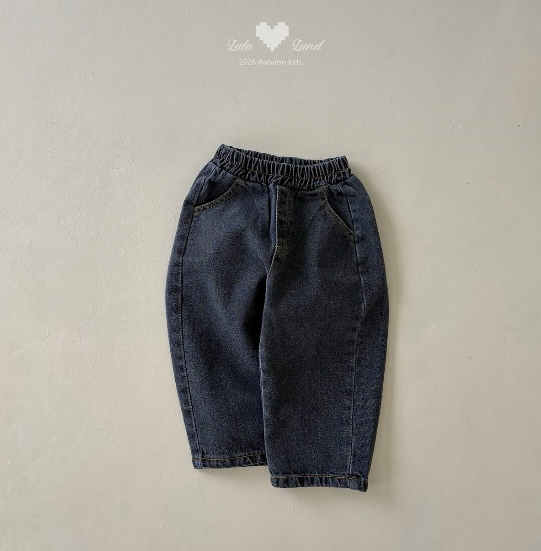 送料無料【予約】/ kids ワイドカーブドデニムパンツ /lalaland