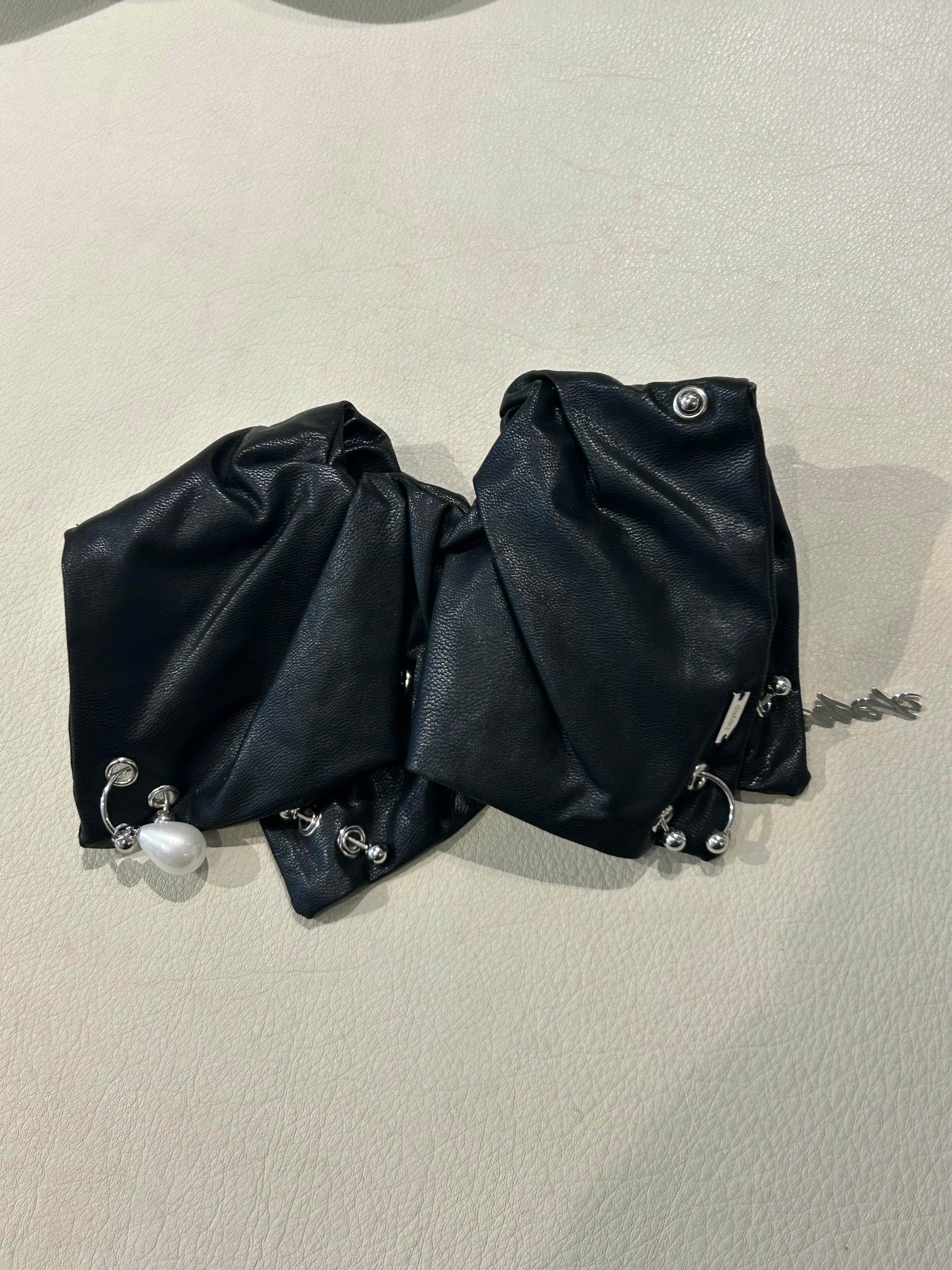 HEYEP Faux Leather Piercing Detail Scrunchie | AAR