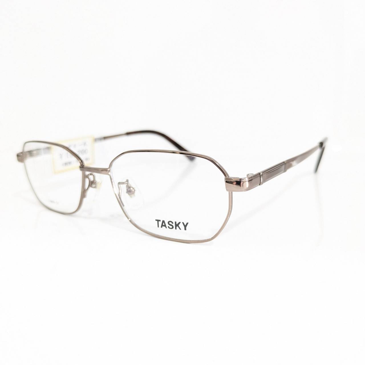 【TASKY】スクエアメタルフレーム ブラウン