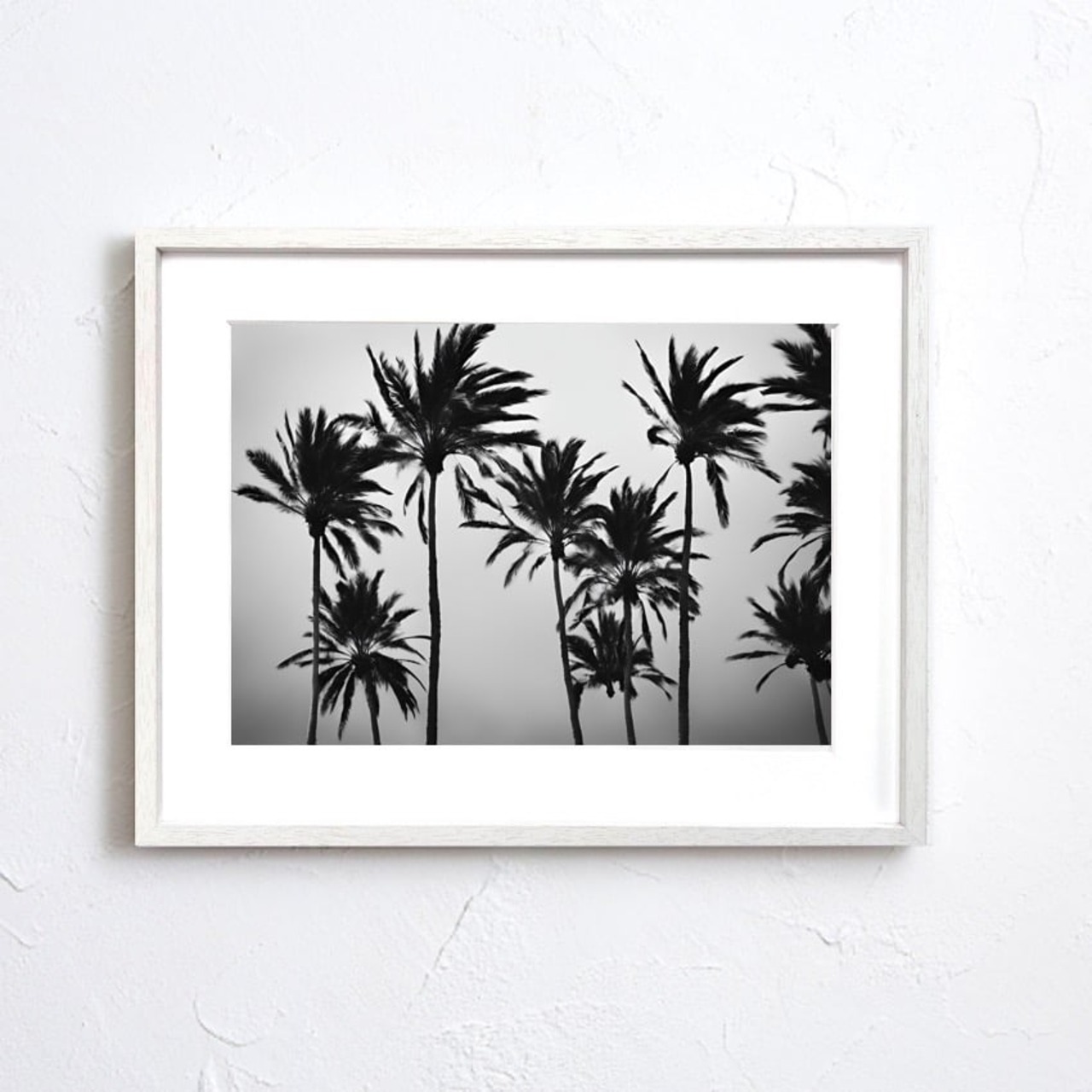 swaying palm tree｜西海岸の風を感じるモノクロパームツリーアート｜大人のモダン空間に似合うスタイリッシュポスター｜A4ポスター