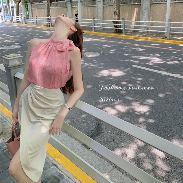 Aラインスカート サマーハイウェストウェストスリム 夏物 ピュア ガールズファッション87350570216