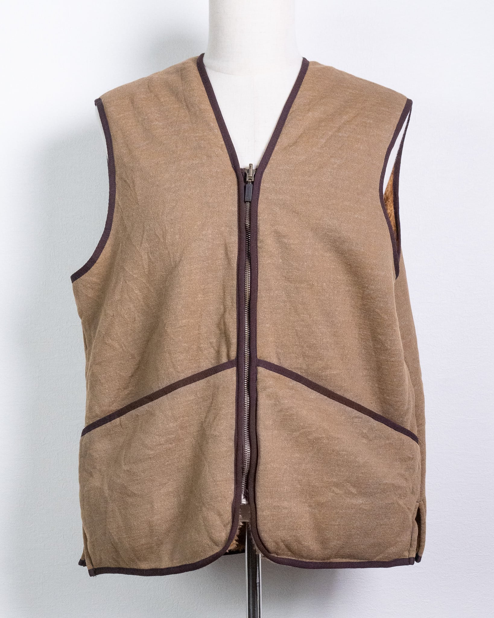 Barbour 3warrant Front Zipper Pile Linner Vest 