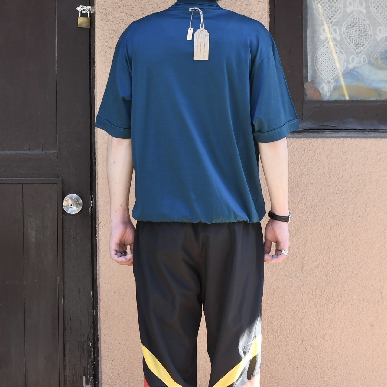 rayon blend design polo shirt navy