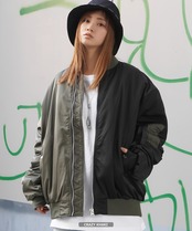 ◆ワイドシルエット パティング MA-1◆sa-60463a