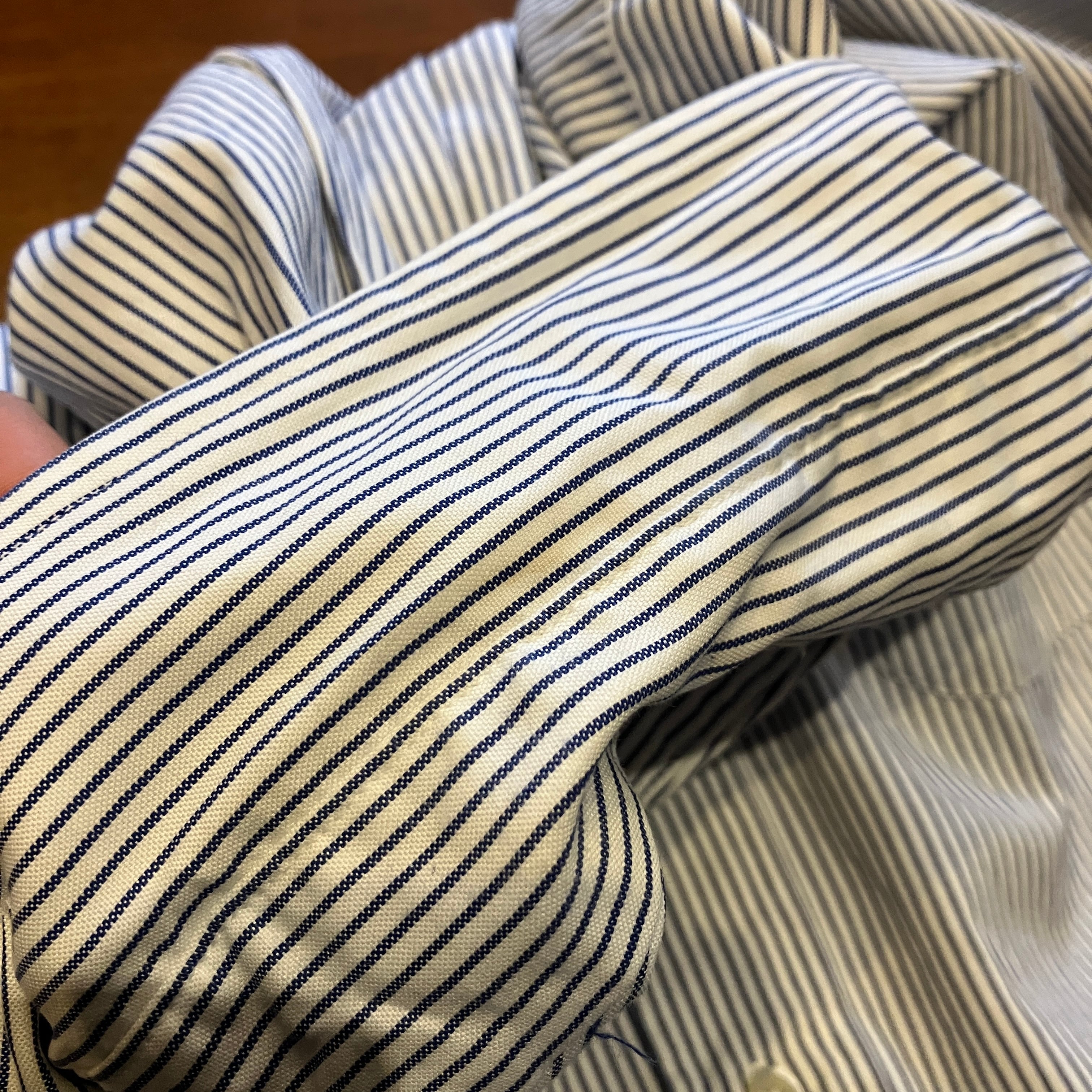 BROOKS BROTHERS OXFORD STRIPE B.D SHIRT 1990'S OLD | safarionline