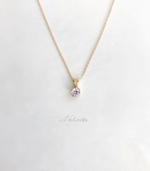 14kgf cubic zirconia necklace