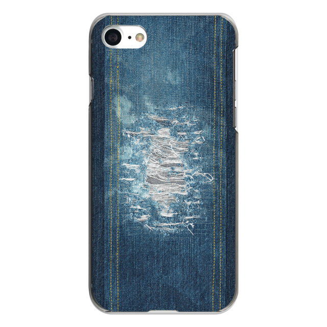 iPhone対応 スマホ ハードケース クリア ダメージデニム01 冬 レトロ 【iPhone17 / iPhone16e / AQUOS / Xperia  他 iPhone / Android ほぼ全機種対応】 |dmdga080