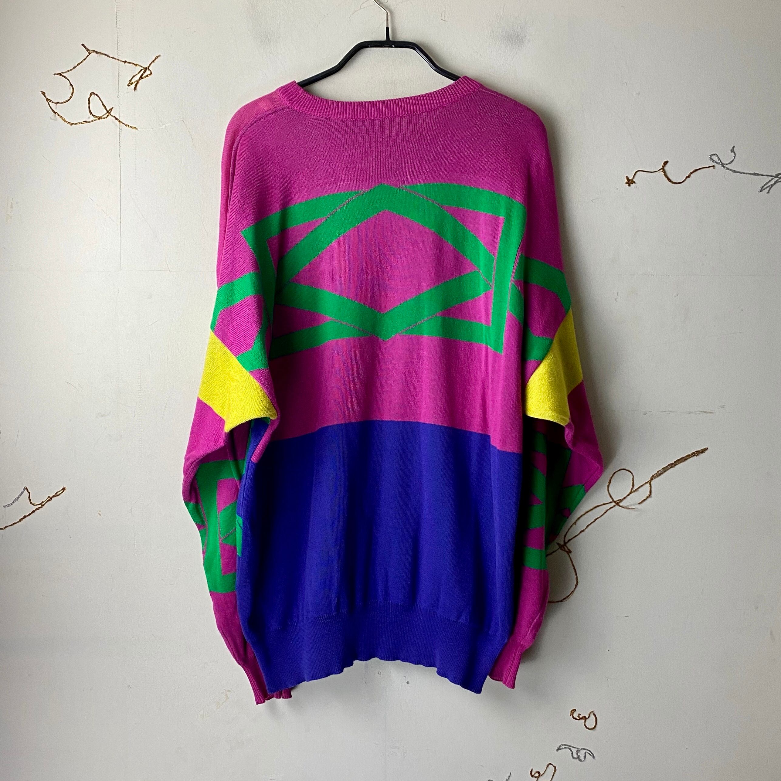 vintage GIANNI VERSACE multi-color geometric pattern sweater 