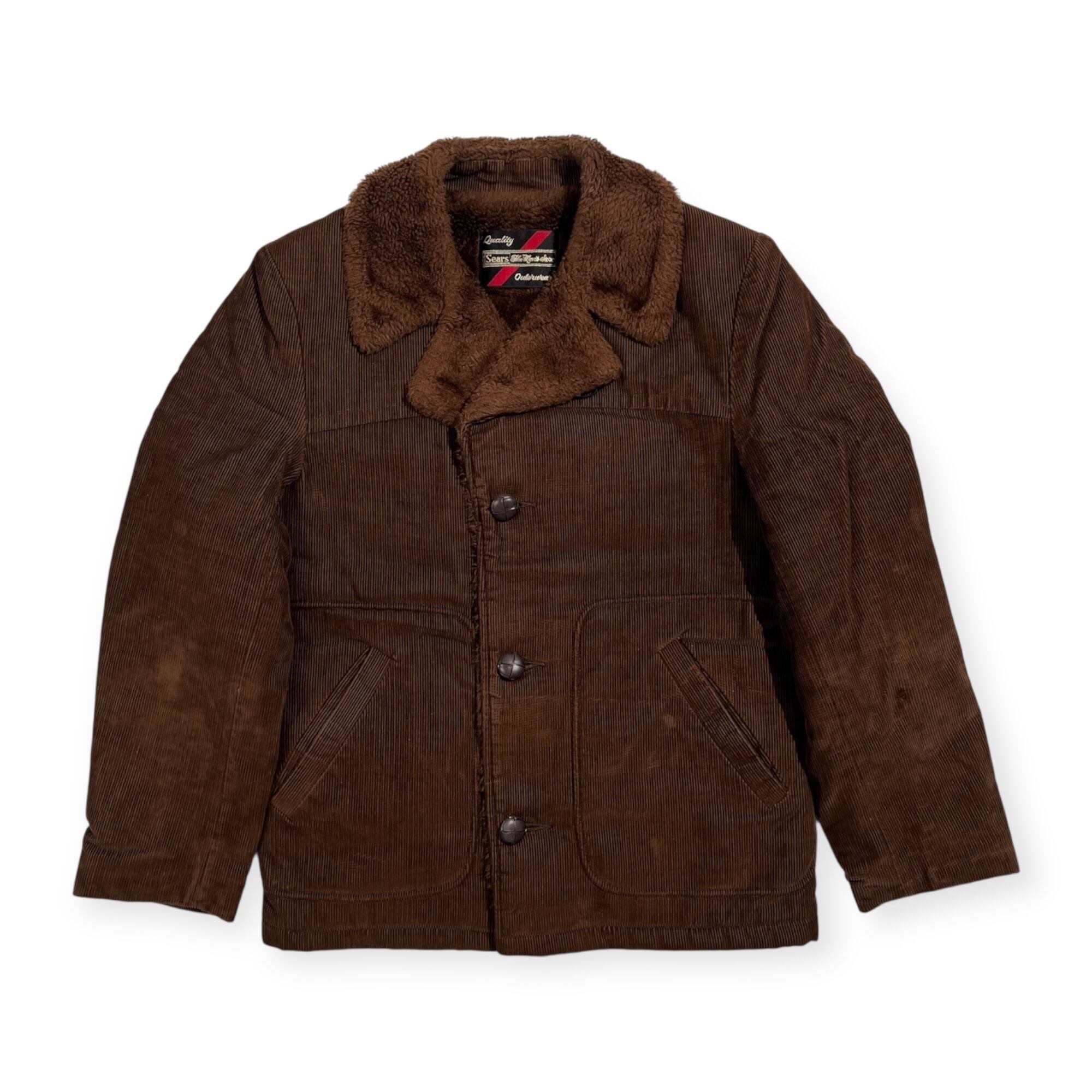 70s Sears Oakbrook Sportswear Corduroy Boa Jacket / vintage