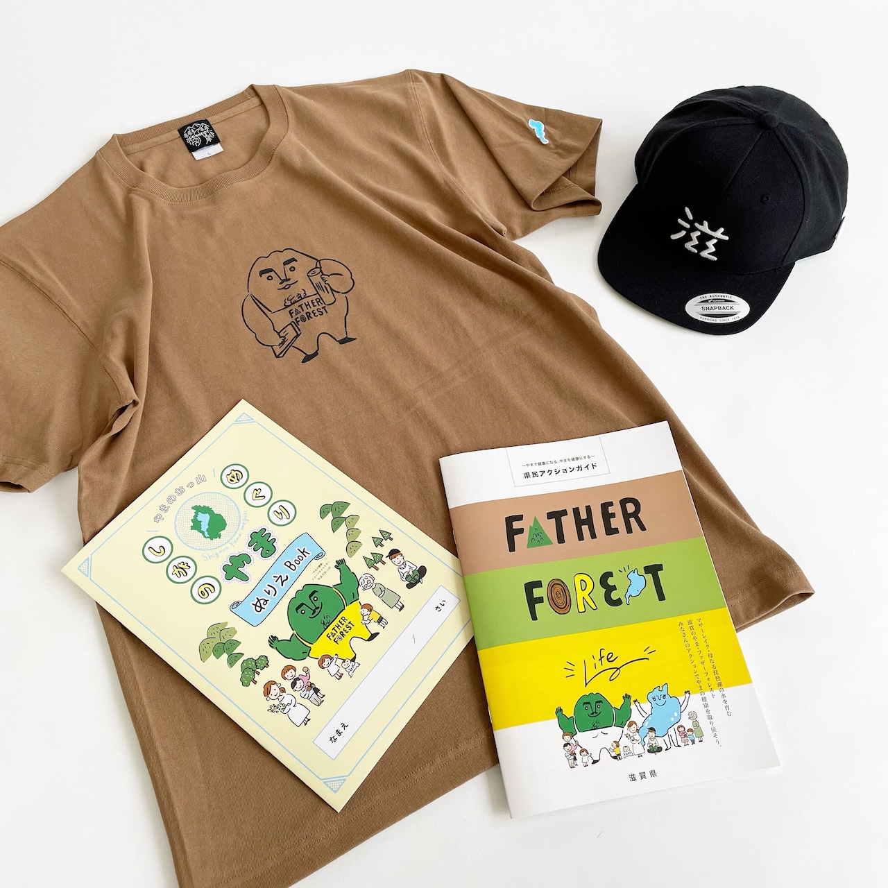 やまの健康 × -CONNECT- / FATHER FOREST TEE / アクションガイド&ぬりえセット