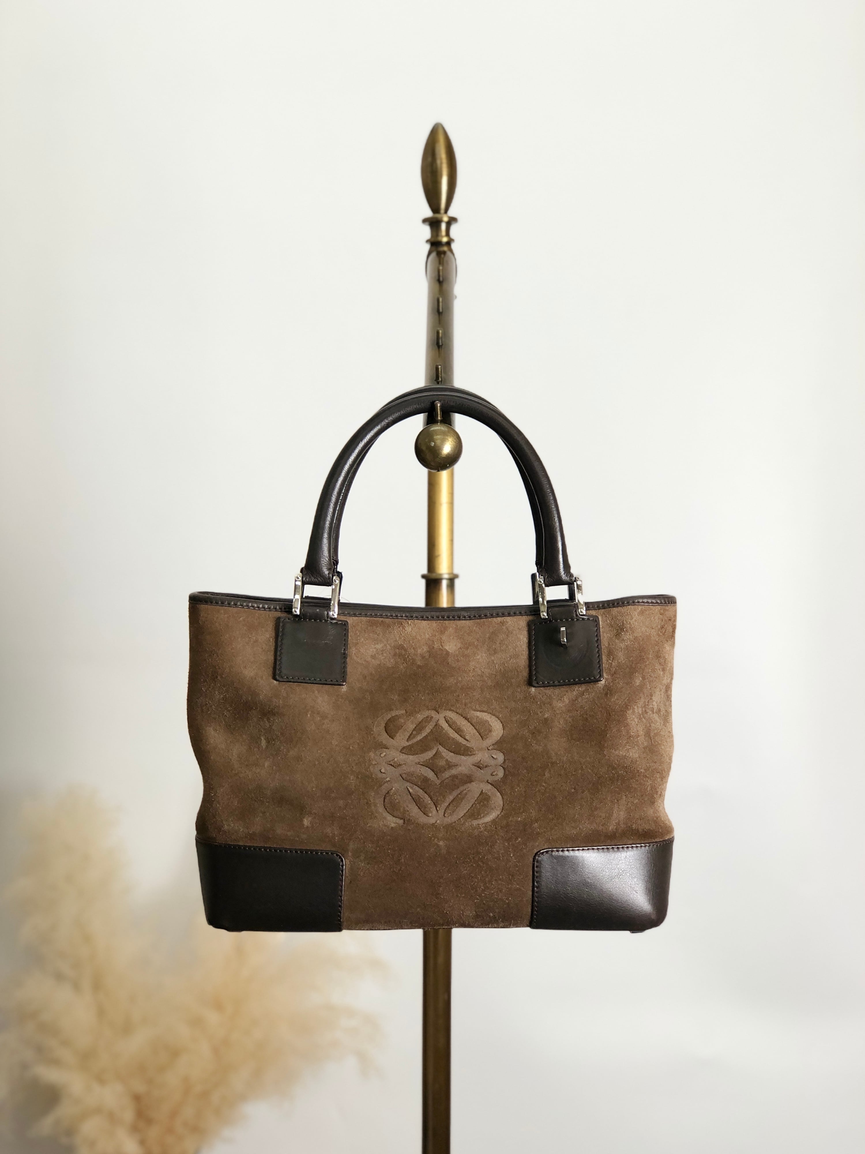 日本直送 名牌中古包 】LOEWE ロエベ ハンドバッグ ブラウン