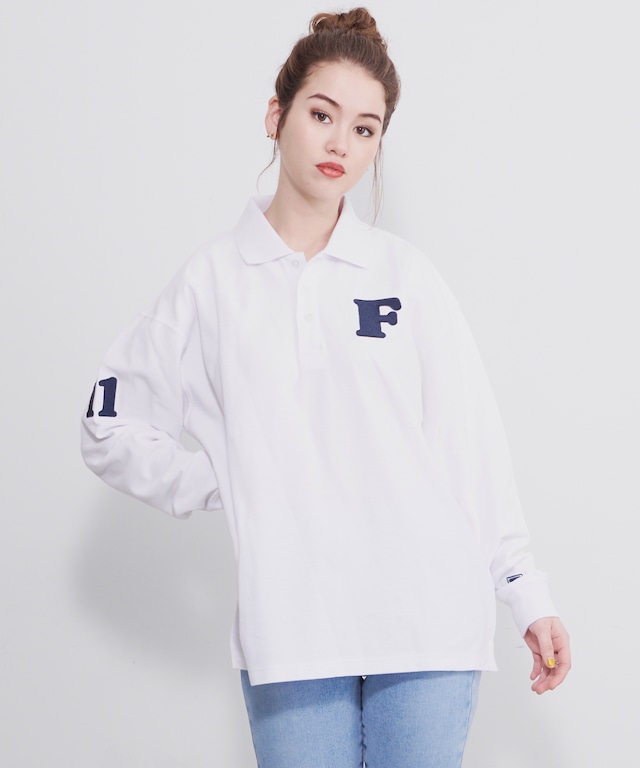 【FILA/フィラ】長袖 ポロシャツ 綿100% 大きめ ゆったり ロゴ刺繍 WEB限定 fh8036