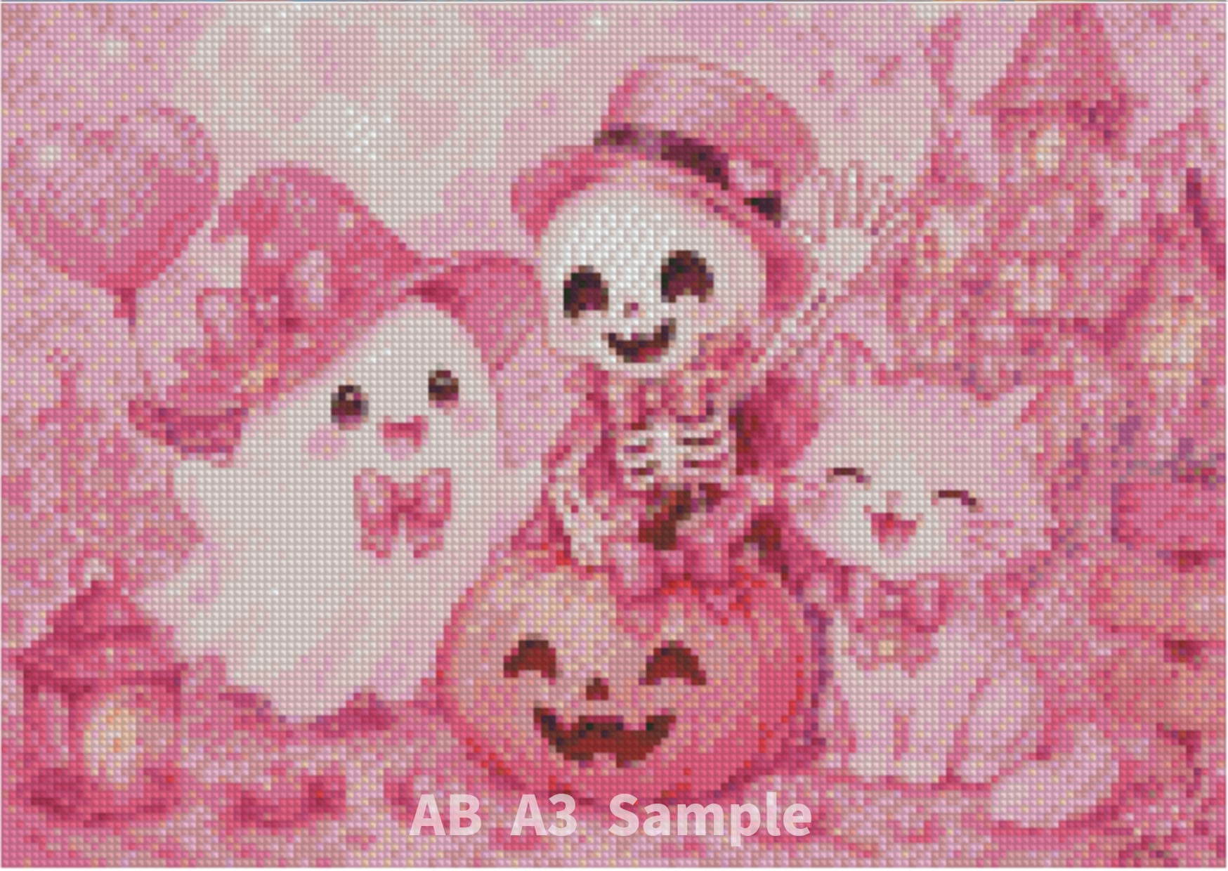 anemone様　オーダー　ダイヤモンドアート　5-31 季節のDA A3 Pink Halloween (通常/フルAB/フル樹脂AB/フルFD