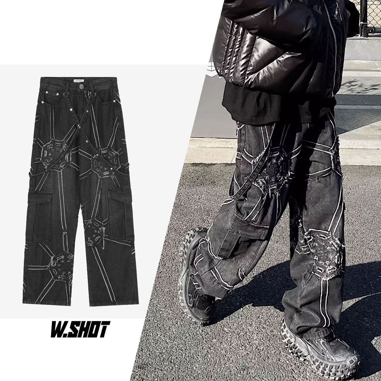 ストリート 蜘蛛の巣 ジーンズ P135