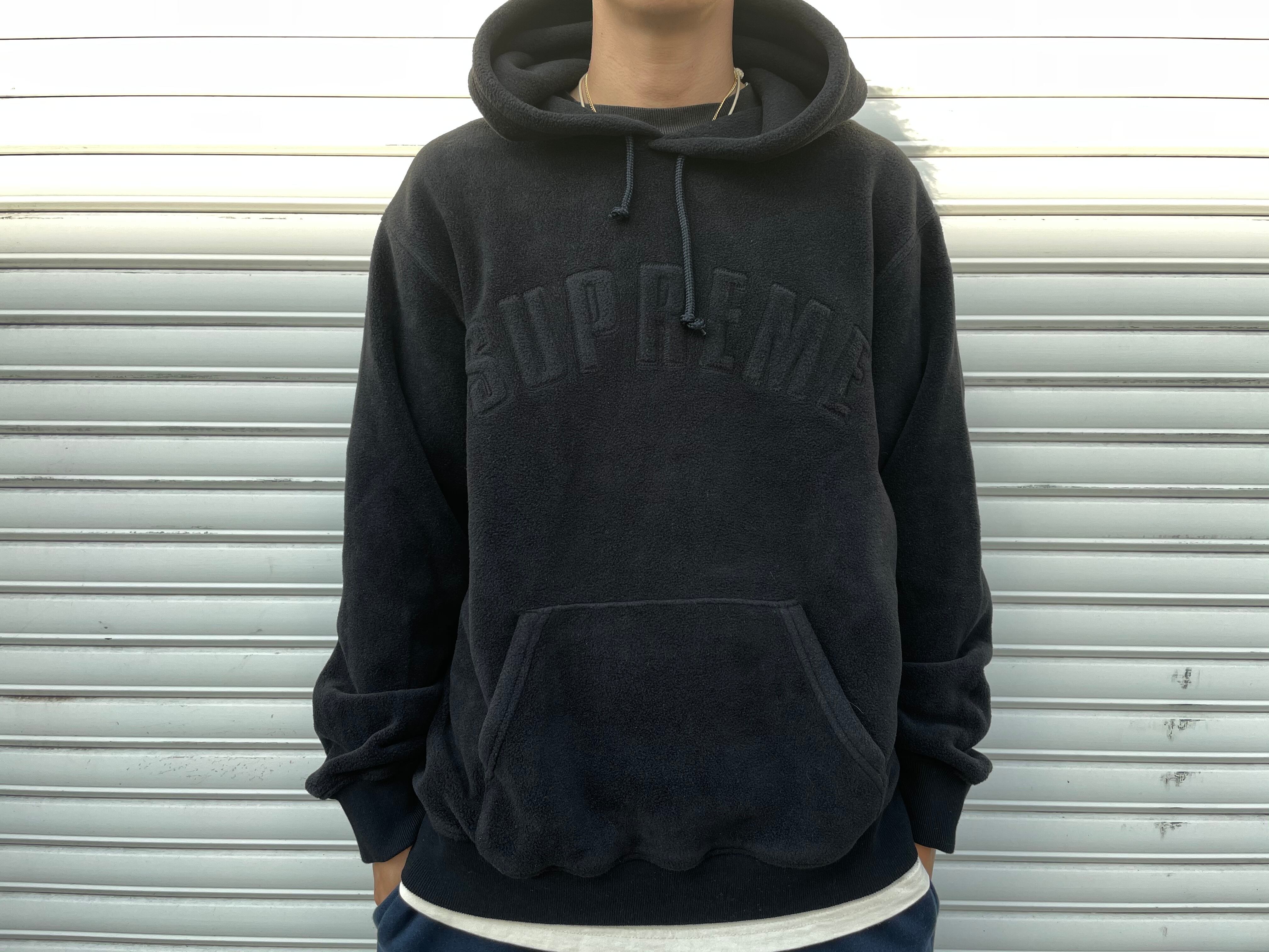 Supreme 18AW POLARTEC HOODED SWEATSHIRT BLACK LARGE 80JK0547  