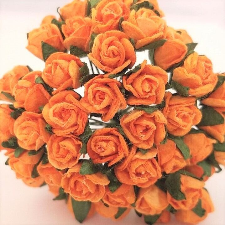 バラ 約5-8mm（オレンジ #133）50本 ミニ造花 アートフラワー | G.D.