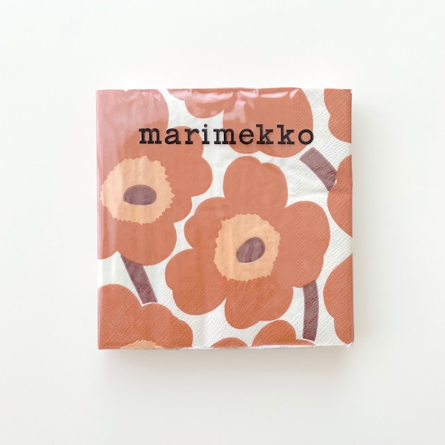 2021秋冬【marimekko】ランチサイズ ペーパーナプキン UNIKKO クリームxテラコッタ 20枚入り