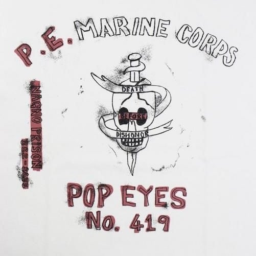 POP EYES / PRISON ART P.E. MARINE CORPS L/S Tee White | -FLAGS 2nd