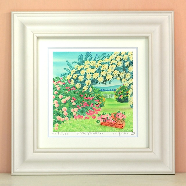 栗乃木ハルミ「Rose garden」 bタイプ　絵画・ 額入りアート
