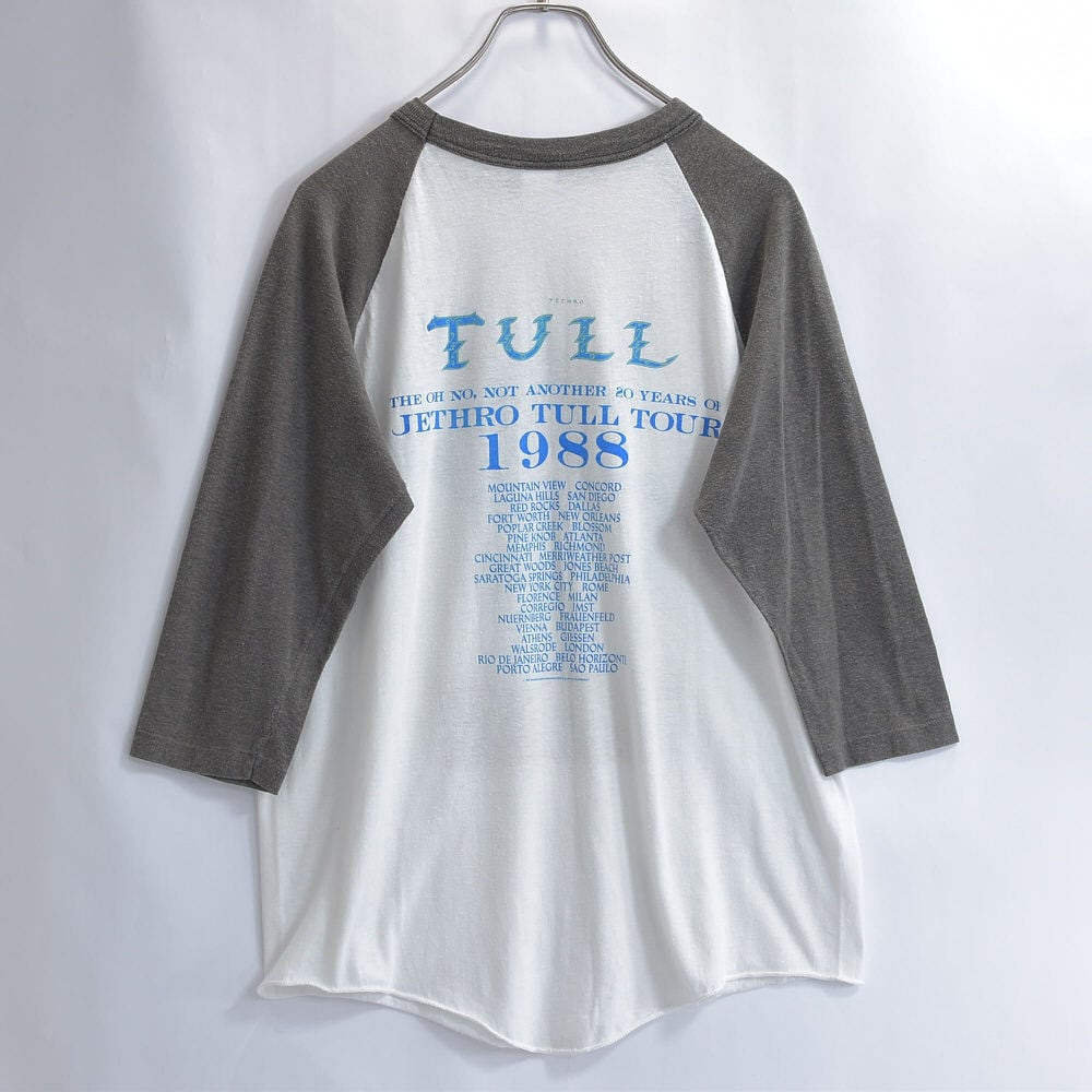 80s JETHRO TULL 1988 ラグラン切替 ツアー Tシャツ バンドT ロックT