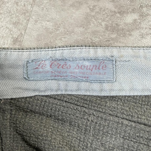 40s ファーマーズ コットンピケ フレンチワーク グレー パンツ W37 詳細写真12