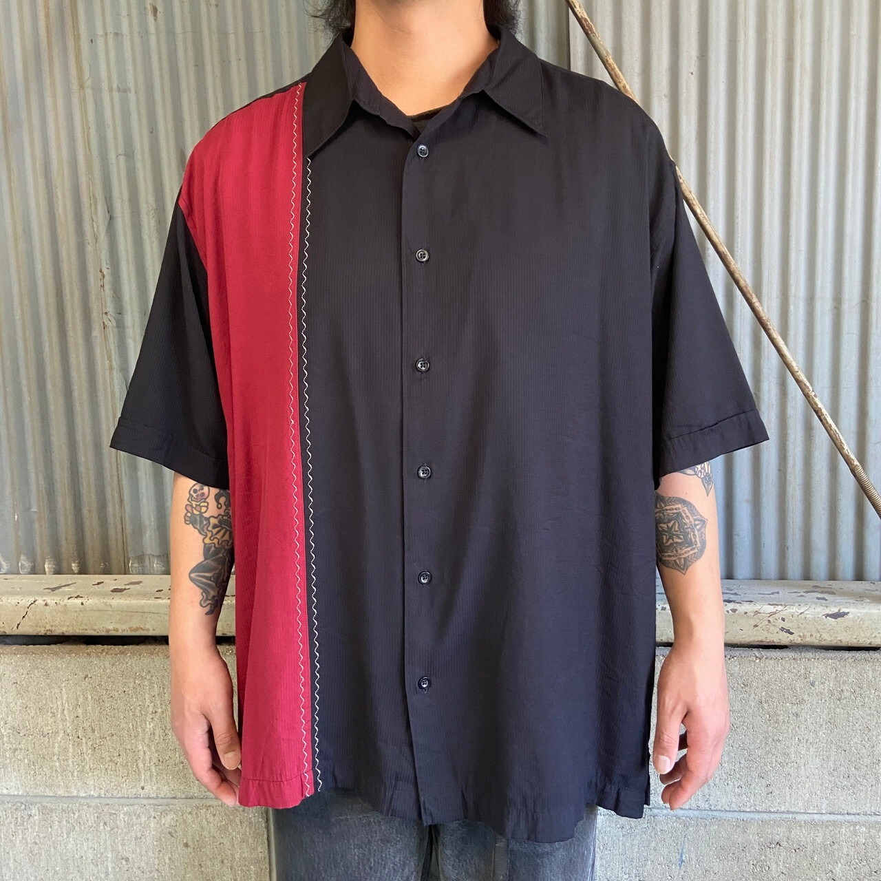 The Havanera.co ハバネラ 2トーン バイカラー レーヨン シャツ 