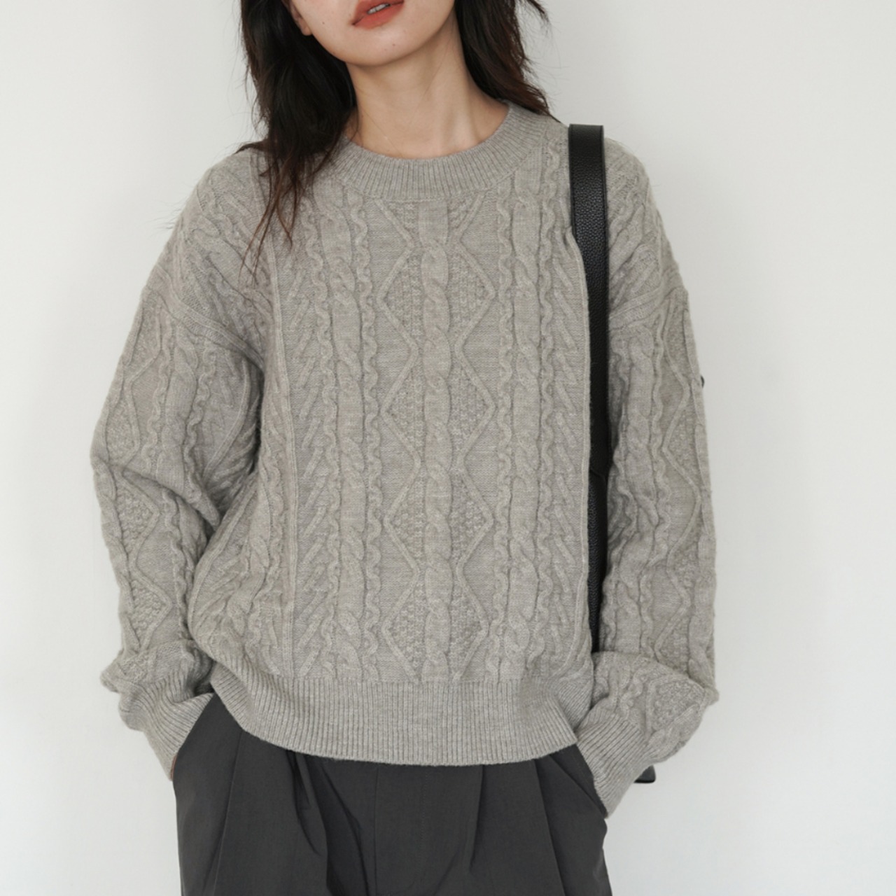 cable knit top J00116