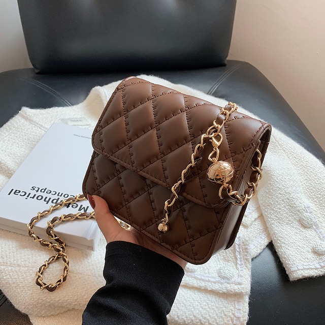 刺繍オータムチェーン スタンダード レトロ 秋物 スクウェア メッセンジャーバッグ 手作りハンドバック619184309