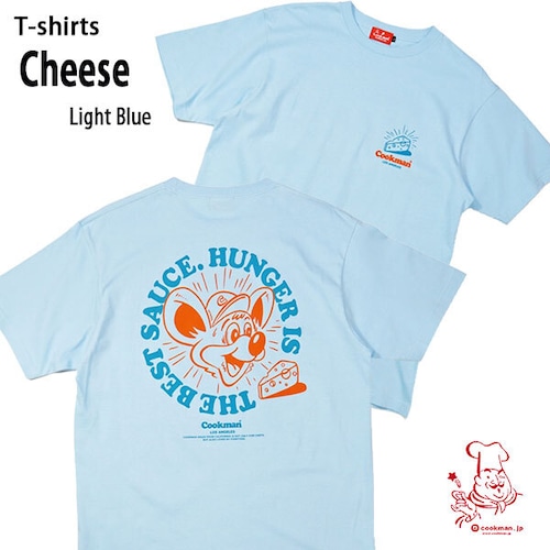 Cookman T-shirts Cheese Light Blue クックマン Tシャツ チーズ ライトブルー UNISEX 男女兼用 アメリカ