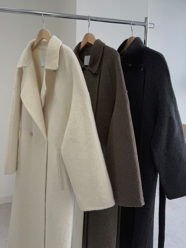 arrange collar soft wool long coat