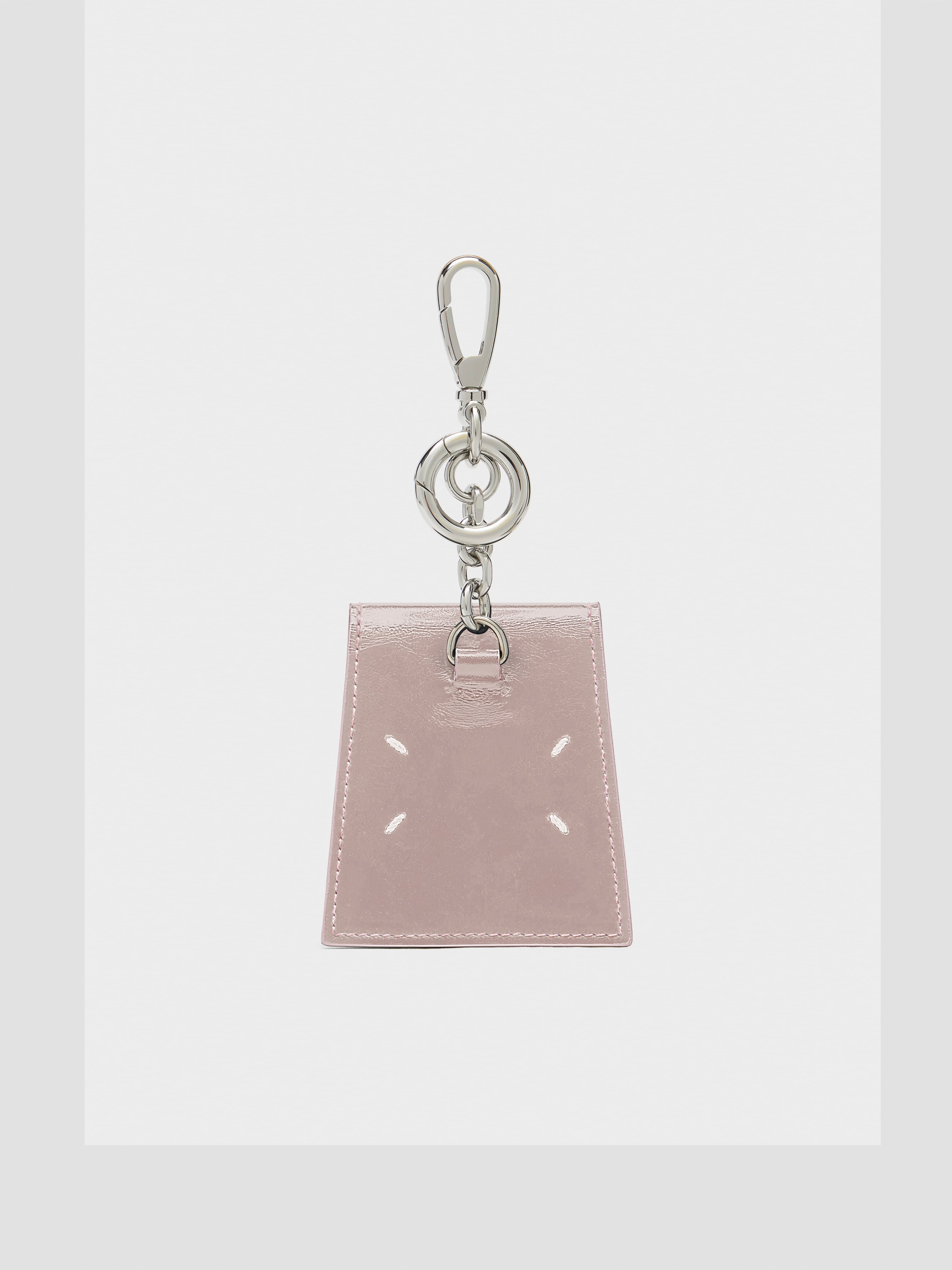 MAISON MARGIELA 4 STITCH LEATHER TEA BAG CHARM Pink