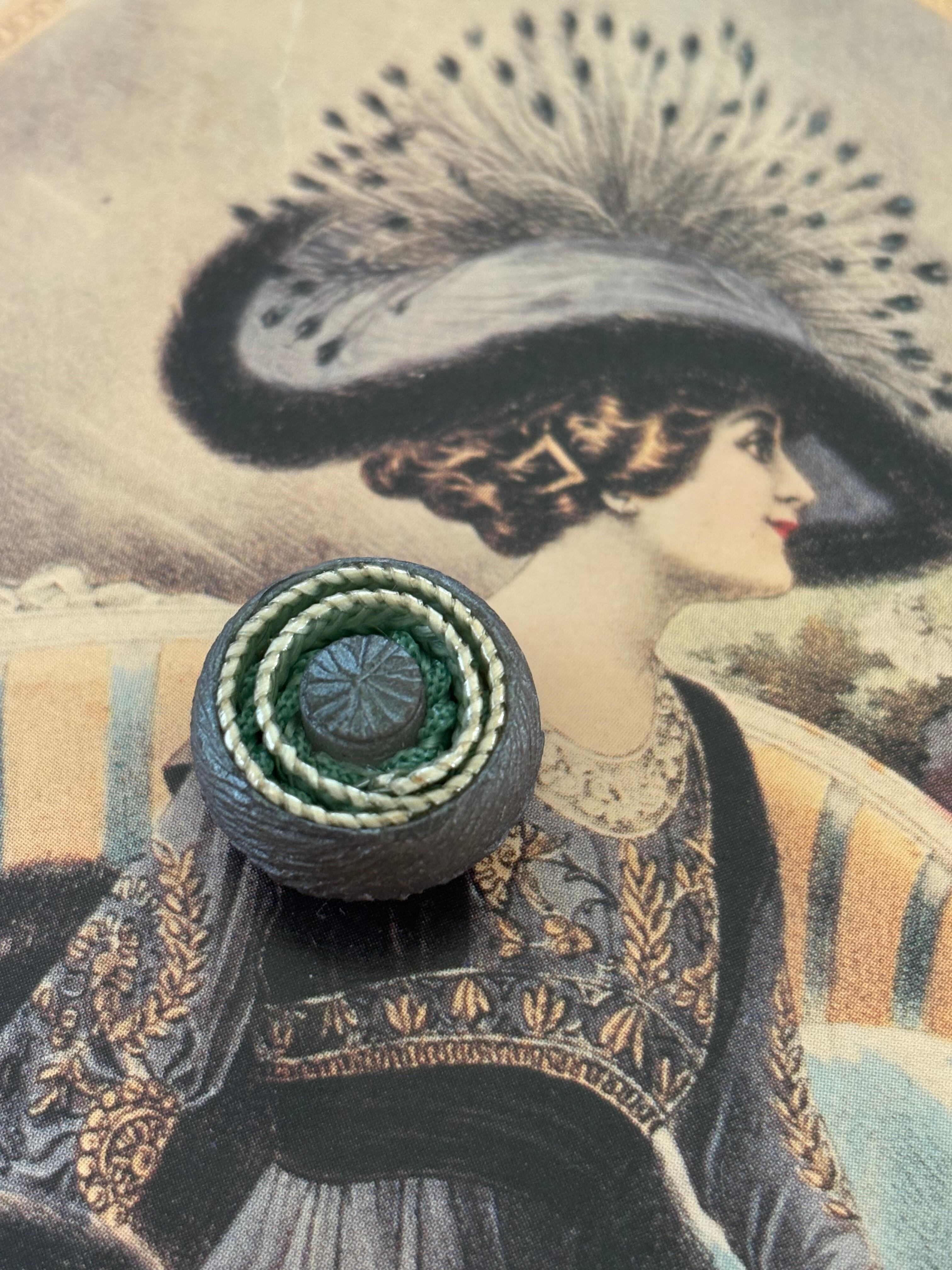 Japanese Vintage ボタン コードボタン 18mm グリーン デッドストック アクセサリーパーツ 装飾材