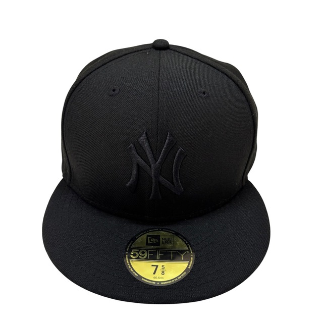 古着 ニューエラ New Era ニューヨークヤンキース 59FIFTY ベースボールキャップ CAP クリーニング済み 60.6cm 黒