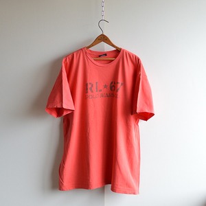 90s ラルフローレン ステンシル風プリントTシャツ USA製 綿100% XL