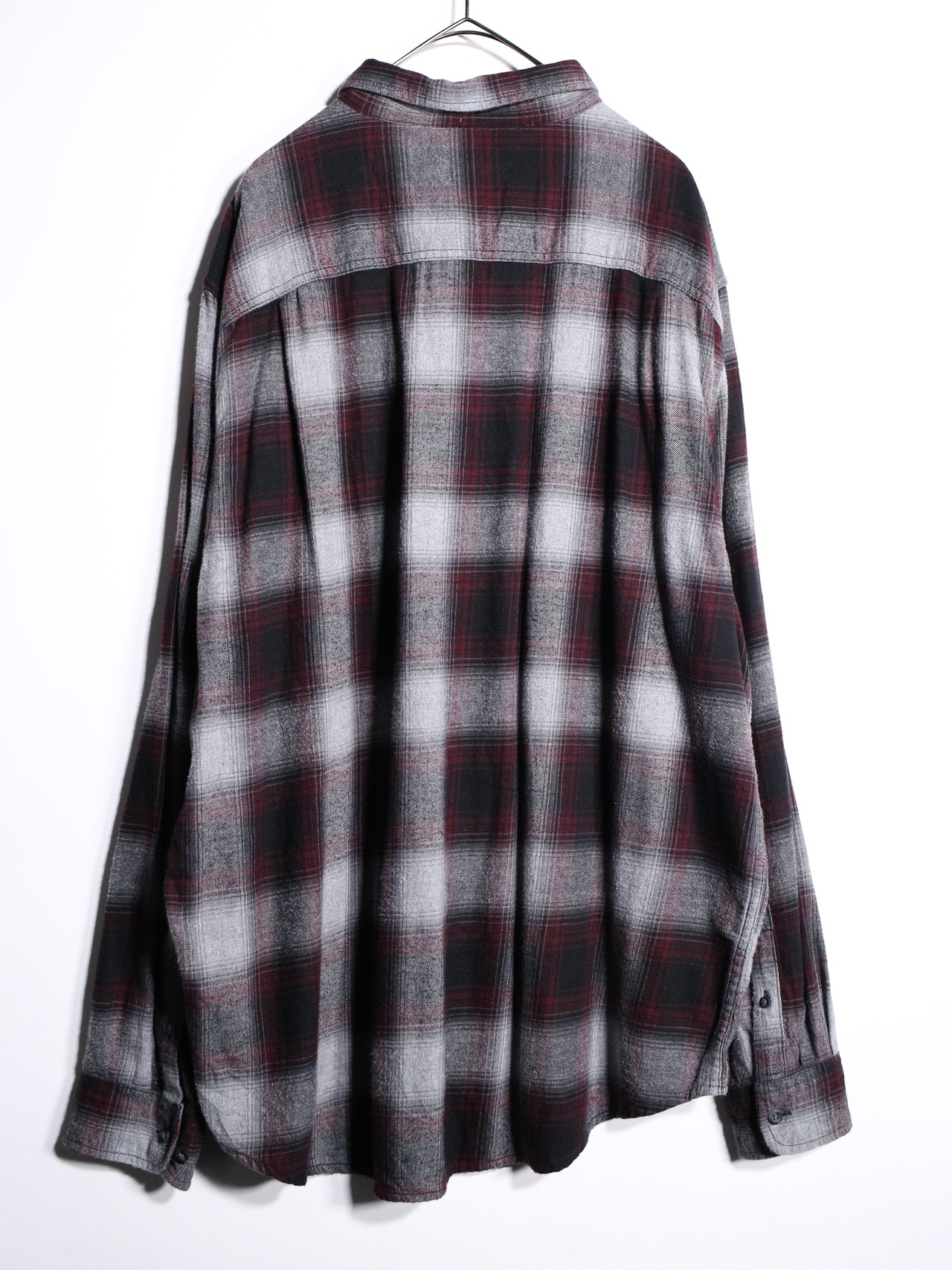 XXL over silhouette ombre check shirt - 13