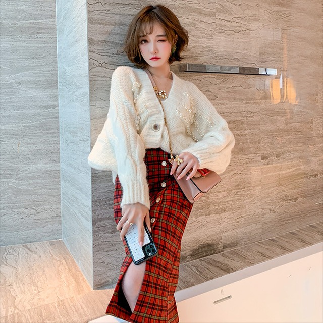 スタンダードVネックルーズカーディガンオータムウィンター レトロ 秋物 冬物 MIUCO43373205847