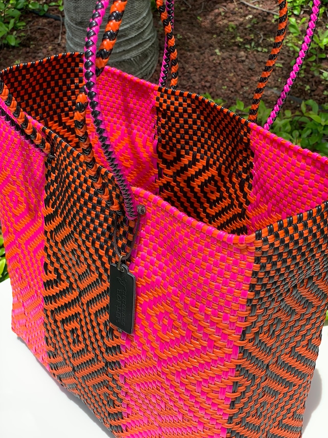 M Mercado Bag (Long handle) Pink/Black/Orange