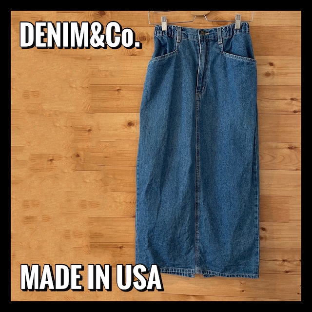 【DENIM&Co】 USA製 ロング デニム スカート アメリカ古着 サイズ6
