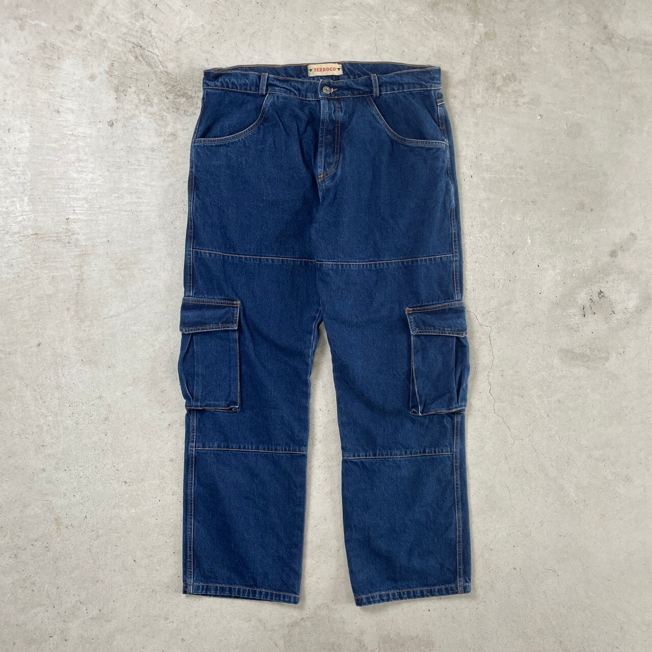 FERROCO ユーロ デニムカーゴパンツ 多ポケット メンズW36相当 古着 