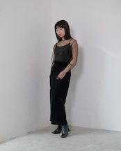 FOURAM - LAME TULLE STRIPE P/O :Black|ラメチュール/ストライプ/セカンドスキン